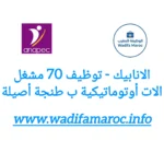 الأنابيك: مطلوب 70 مشغل آلات أوتوماتيكية في الإنتاج الكهربائي والإلكتروني – بطنجة أصيلة