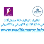 الأنابيك طنجة : إعلان توظيف 40 مشغل آلات أوتوماتيكية في قطاع الإنتاج الكهربائي والإلكتروني